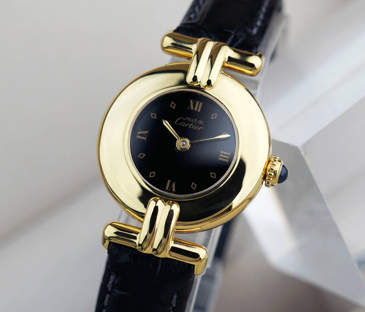 美品 カルティエ マスト コリゼ ブラック ローマン SM Cartier