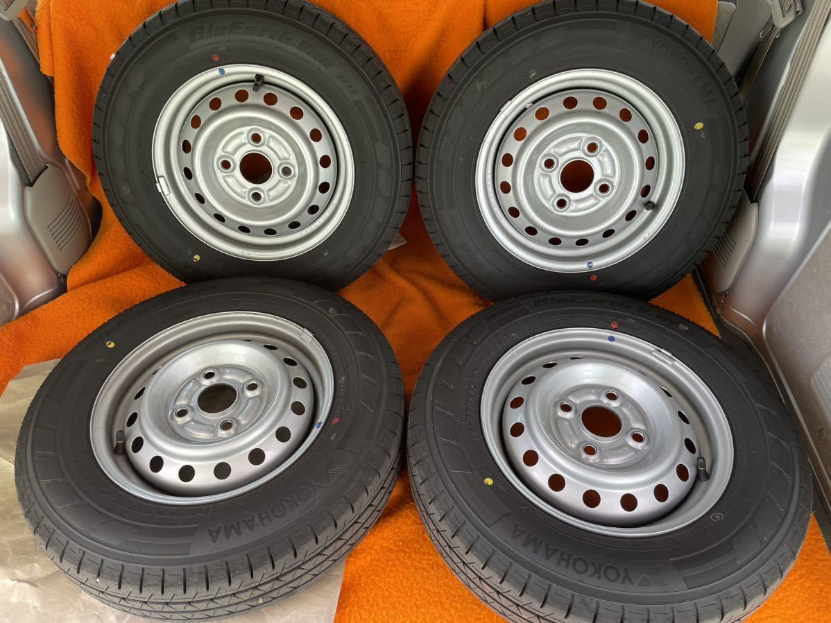 23年製タイヤホイール4本セット　純正ホイールTOPY＋ブルーアースバンRY55 145/80R12 新車外し