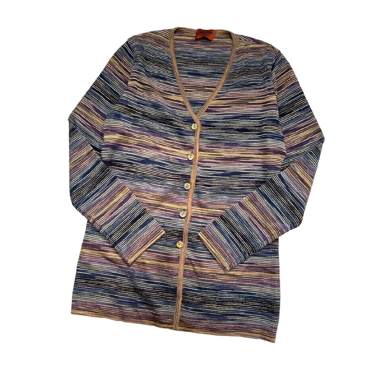 美品 MISSONI ミッソーニ ウール ニット 長袖 ロング カーディガン