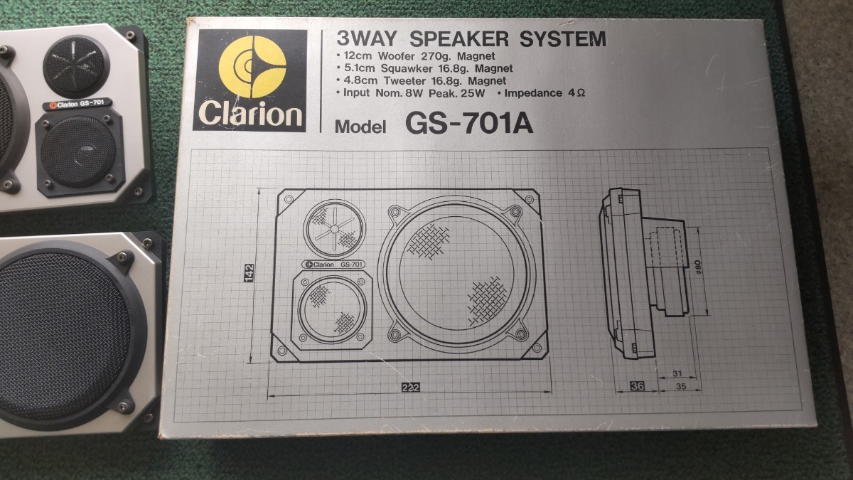 当時物 clarion GS-701A 3wayスピーカーシステム 未使用極上品 