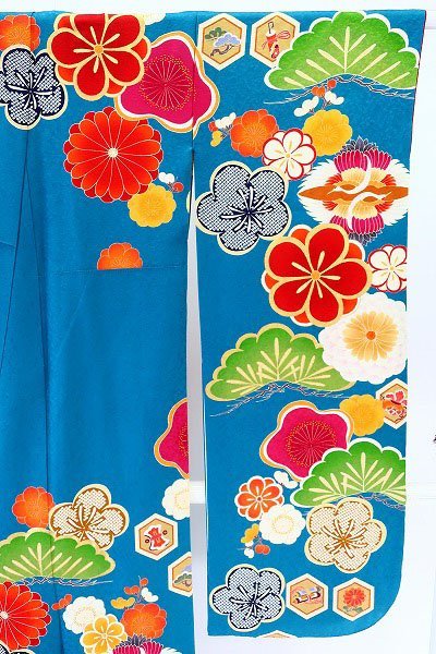 振袖 金駒刺繍 絞り 梅 金 古典振袖（金駒刺繍／赤）19001 【着物フィ】