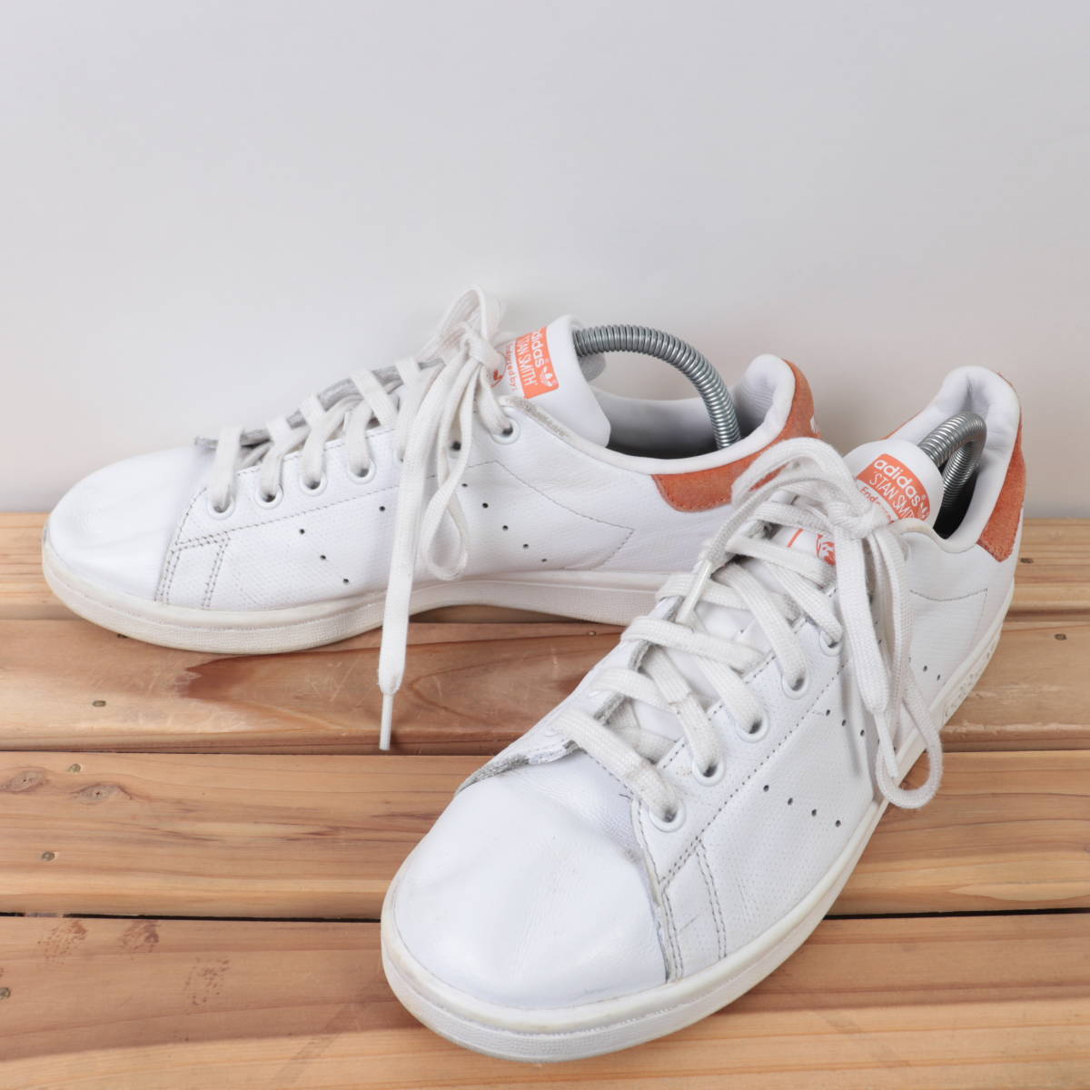 z3452 アディダス スタンスミス US9 27.0cm/白 ホワイト オレンジブラウン テラコッタ adidas STANSMITH メンズ スニーカー 中古