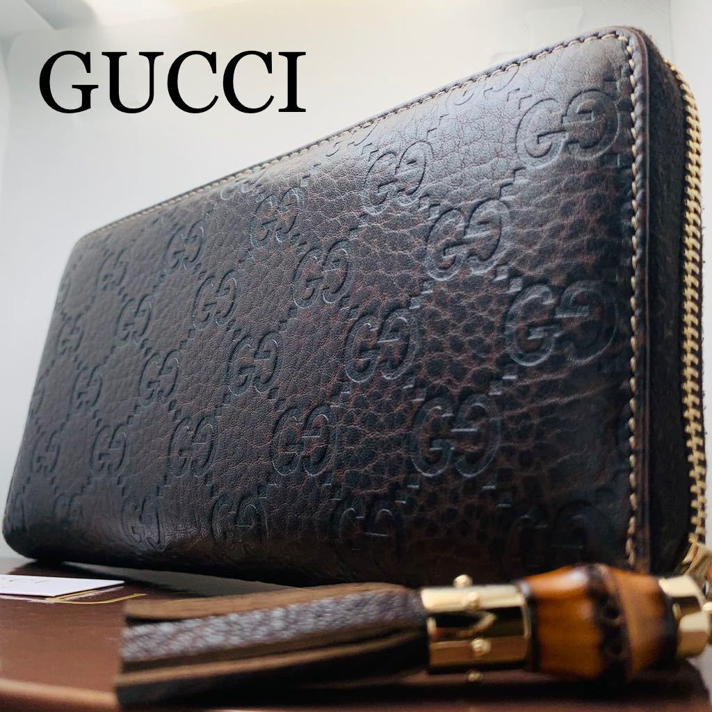 新品同様☆付属品あり】グッチ GUCCI ラウンドファスナー 長財布 