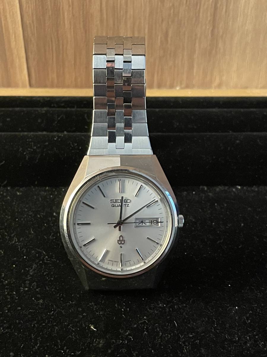 1円 益 不動品 SEIKO セイコー QZ 3803-7020 クオーツ シルバー文字盤 