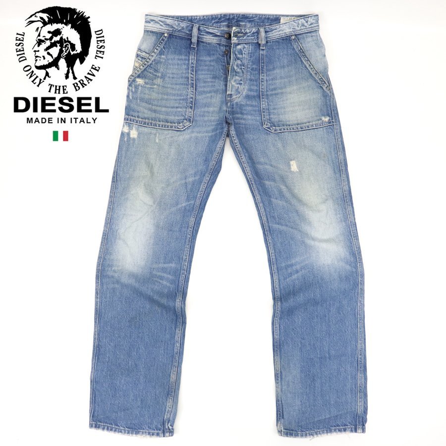 DIESEL ディーゼル】ヴィンテージ加工 デニム ショーツ 32 イタリア製!! （渾身のダメージ加工 ジーンズ ショートパンツ） DIESELヴィンテージ 加工デニム MADE IN ITALY ディーゼル