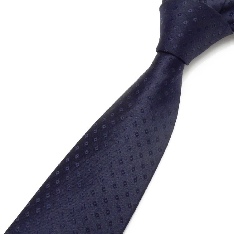 京都西陣織　紺経(こんだて)　ネクタイ　シルク100％　濃紺/小紋　メール便OK　NJ-NV02