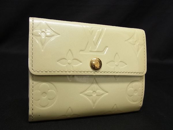 1円 LOUIS VUITTON ヴィトン M91357 モノグラムヴェルニ ラドロー コインケース コインパース 小銭入れ カード入れ クリーム系 BC6158チM