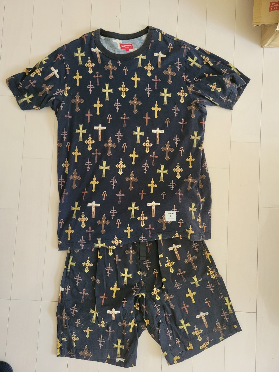Supreme シュプリーム クロス セット ハーフショートパンツ ブラック L