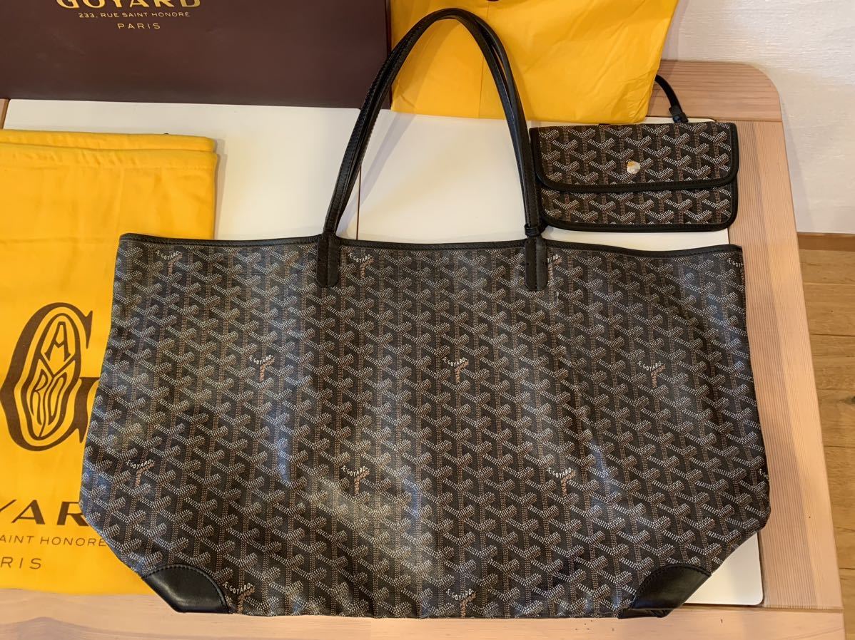ゴヤール GOYARD トートバッグ サンルイGM ポーチ付き ブラック GOYARD