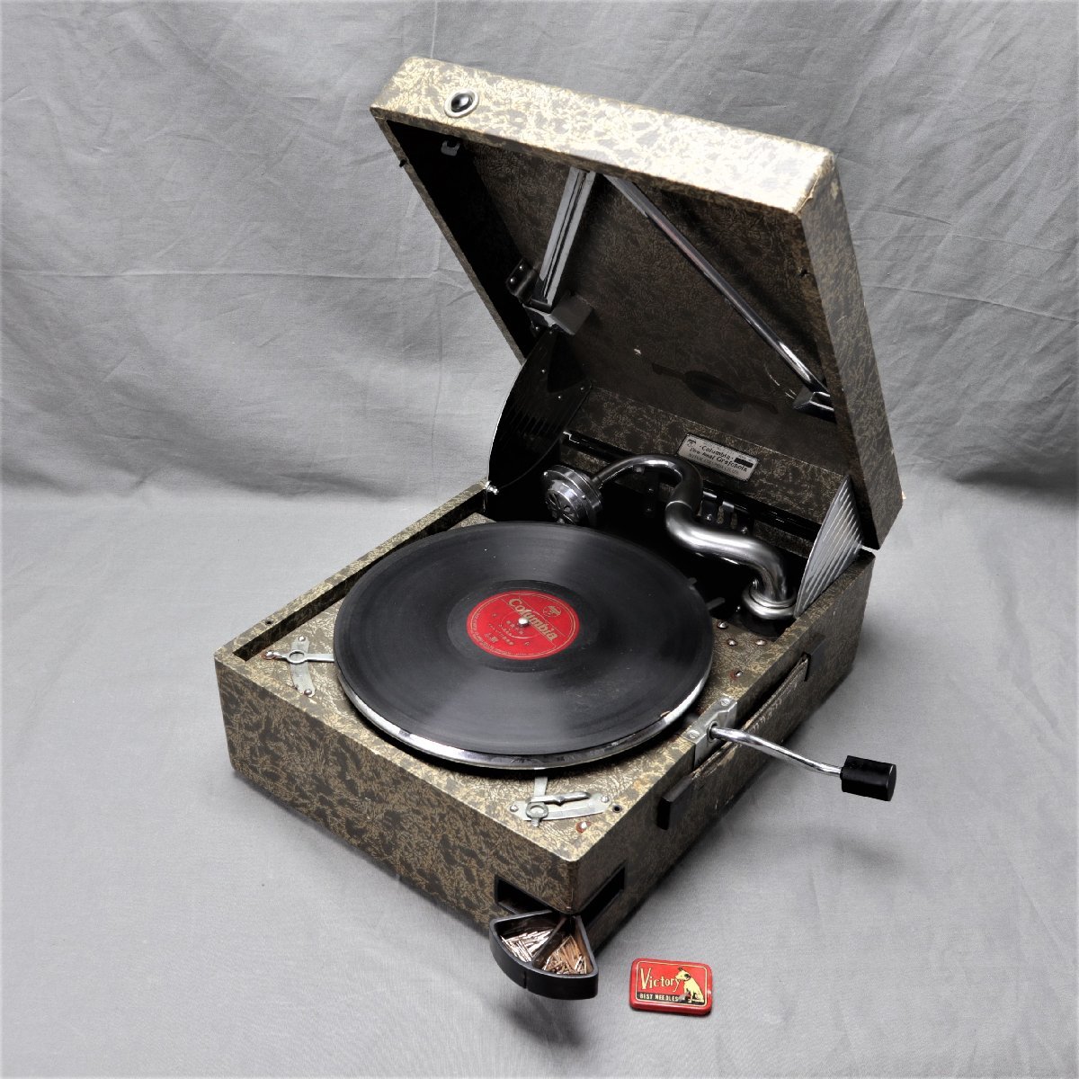 SP盤 蓄音機 コロンビア ポータブル G-208 現状で アンティーク