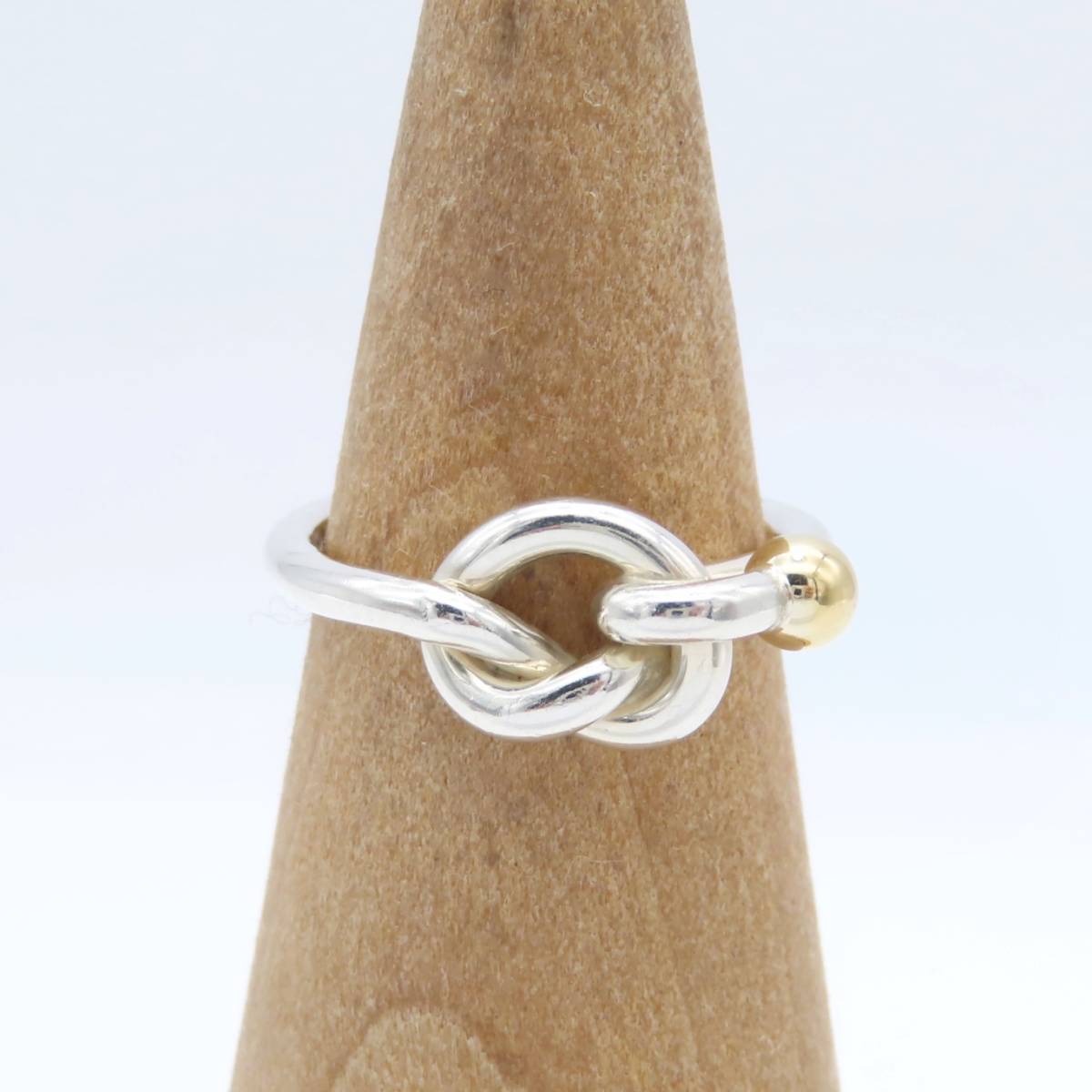 美品 Tiffany&Co. ティファニー フック & アイ シルバー イエローゴールド コンビ リング SV925 750 K18 11号 指輪 AK19