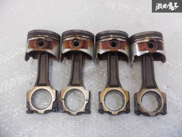 トヨタ 純正 AE92 レビン トレノ 4AG 4A-G 16バルブ ノーマル ピストン コンロッド(AE111?) 1台分 φ81 AE86 ハチロク 訳有品 棚30-3