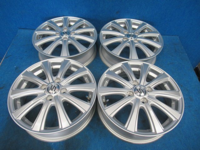社外 メーカー不明 15インチ アルミホイール 15X4.5J +45 PCD100 4H 4穴 中古