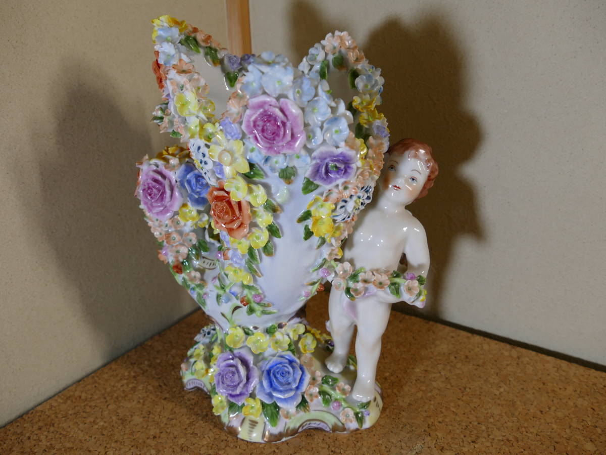 Meissen 花瓶 壺 置物 フラワー 花 装飾 天使 マイセン 【公式通販】