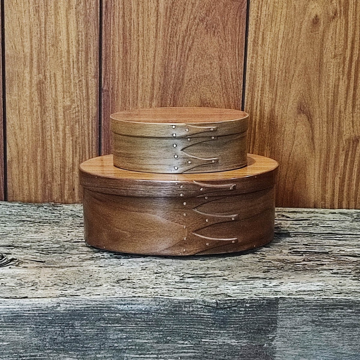 ■売切1円スタート■シェーカーボックス オーバル2点セット■ハントメイド■北欧■ミッドセンチュリー■ビンテージ■インテリア■小物入■