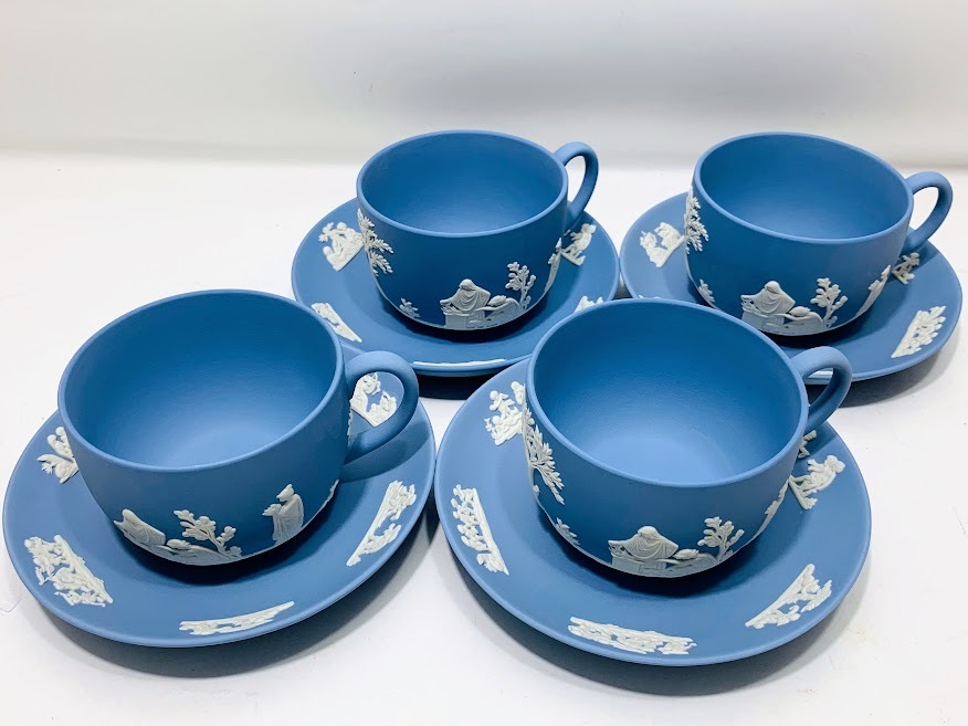 1円～ WEDGWOOD ウェッジウッド ジャスパー カップ＆ソーサー ブルー