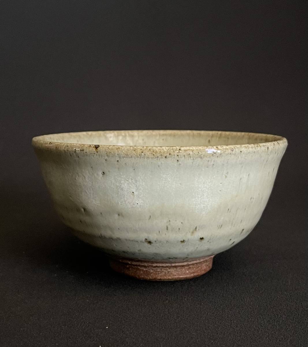 朝鮮唐津】斑唐津茶 古唐津茶 藁灰釉 白釉 茶 抹茶茶碗 箱