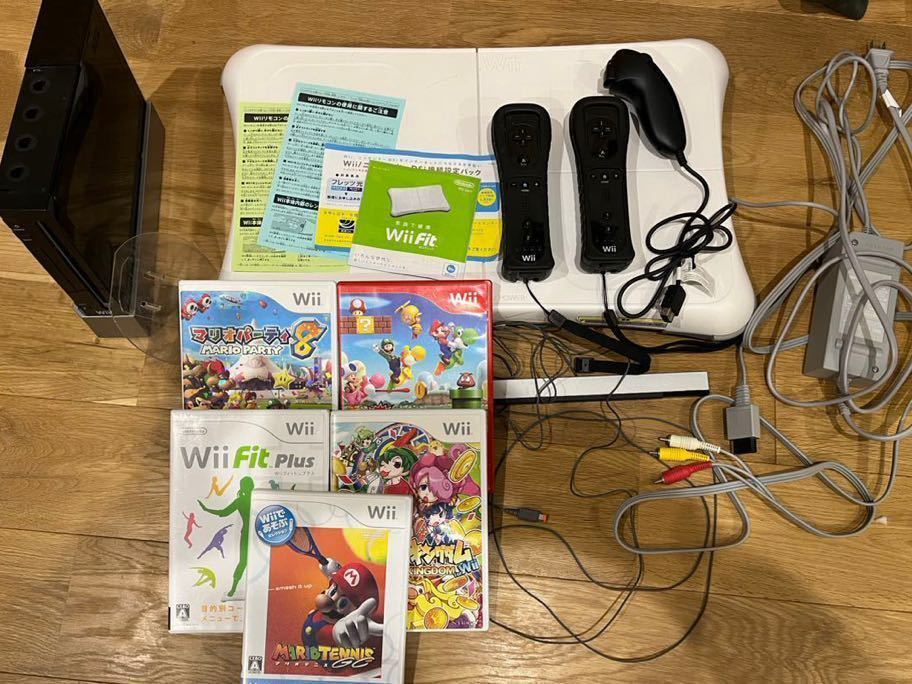 Nintendo Wii 本体 リモコン ヌンチャク セット ソフト6点 中古 動作品