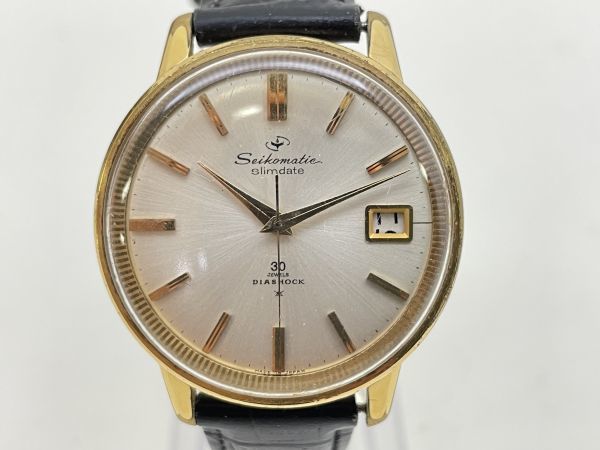 W776-J11-1099★稼働 SEIKO セイコー 30石 JEWELS Seikomatic slimdate スリムデイト DIASHOCK メンズ 自動巻き ★現状品②