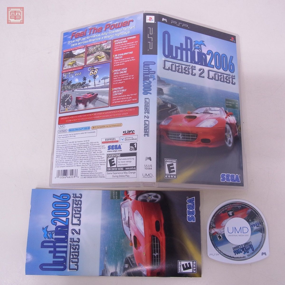 PSP 北米版 海外版 OutRun 2006 Coast 2 Coast アウトラン セガ SEGA 