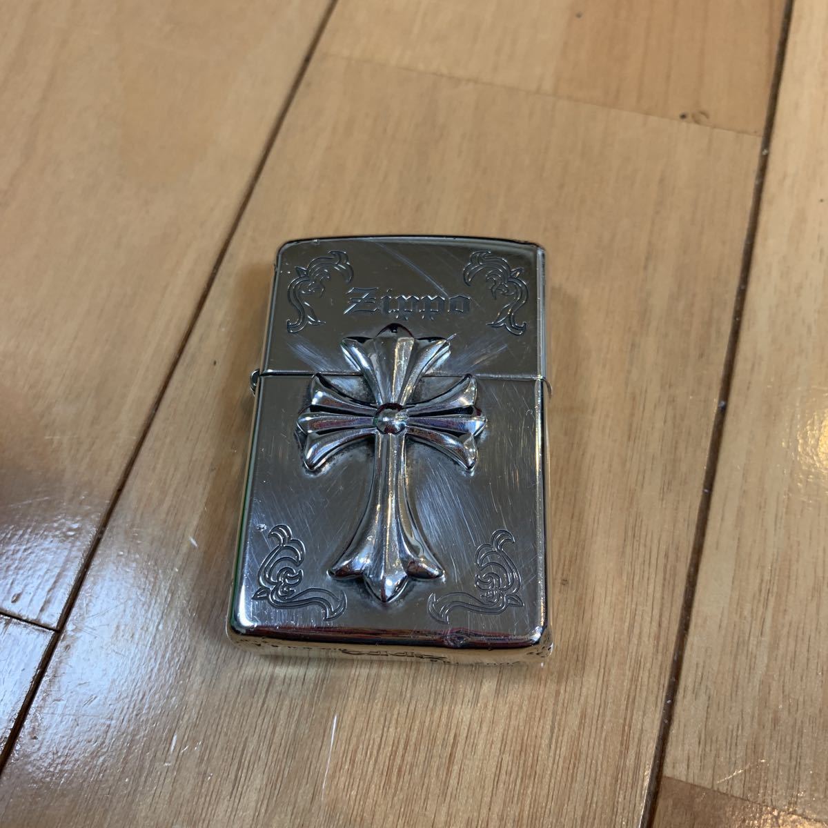 2002 スターリングシルバー ZIPPO ジッポ 十字架 クロス USA 