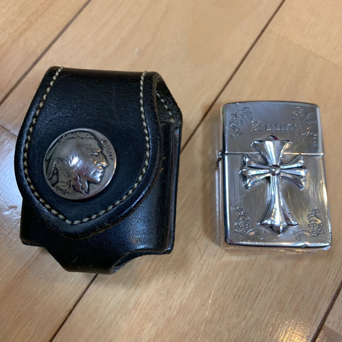 2002 スターリングシルバー ZIPPO ジッポ 十字架 クロス USA クロム 