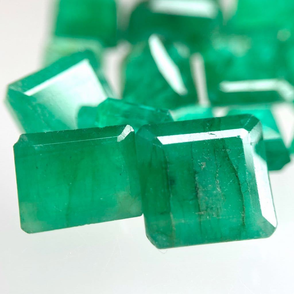 Max8mm!!［天然エメラルド16点おまとめ 20ct］a ルース 裸石 宝石 ジュエリー jewelry emerald beryl ベリル 緑玉 DD5 ①
