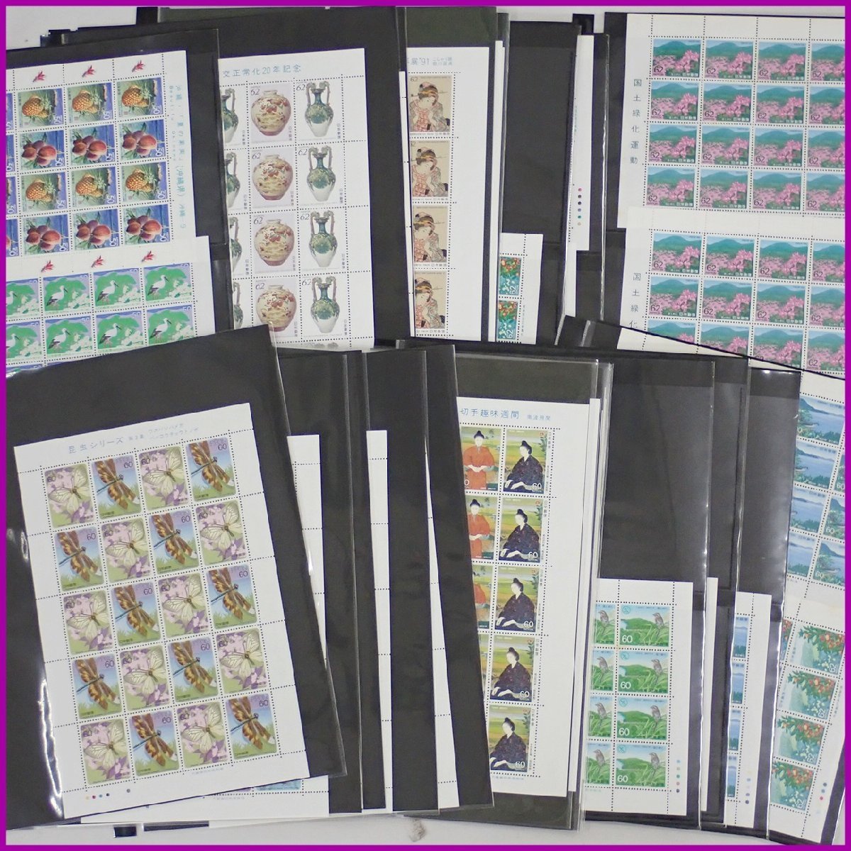 ☆1円 未使用 切手シート 大量セット 額面77，080円/昆虫/切手趣味週間/