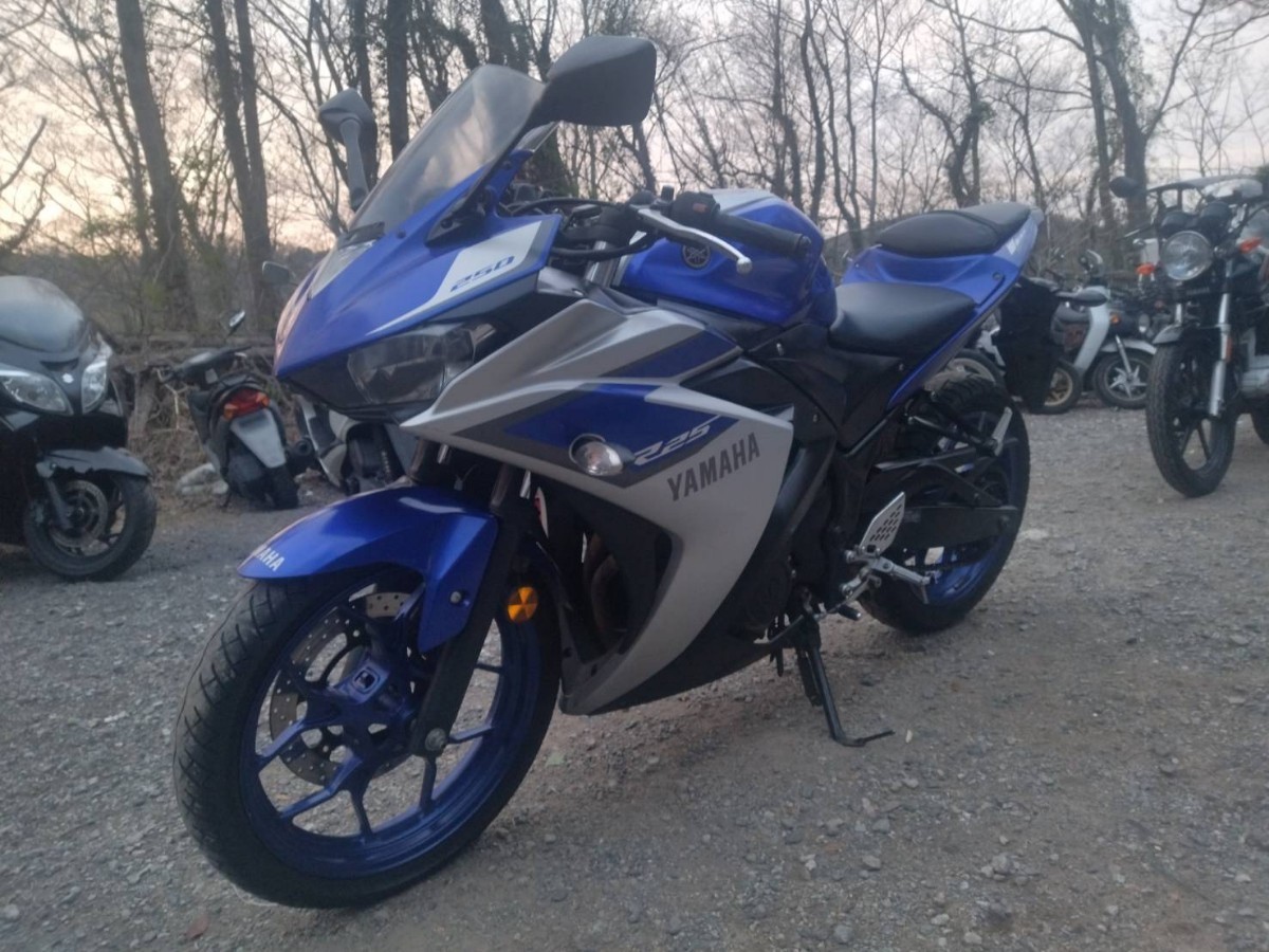 まぁ 4点おまとめ 番号13.4 YAMAHA YZF-R25 / シルバー+アオ型式 RG10J走行距離