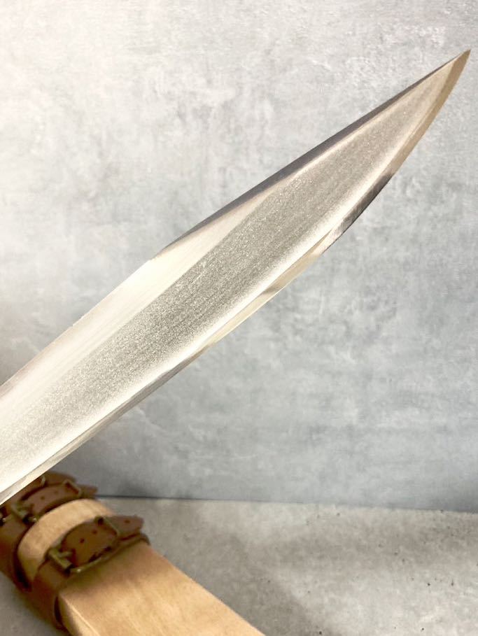 手研ぎ］大剣鉈 350mm 溝無し 高炭素鋼 サバイバルナイフ ハンティング  