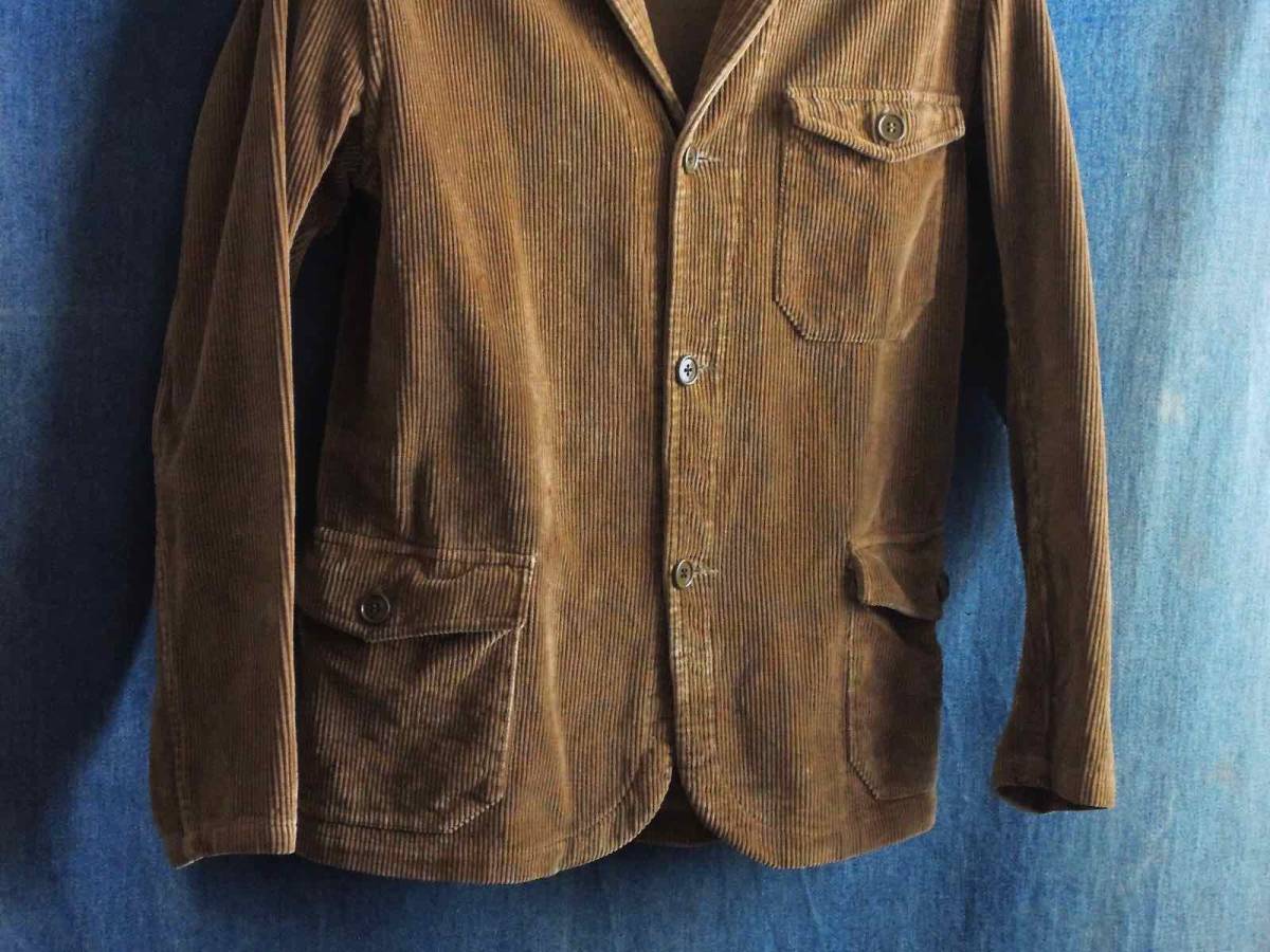50sビンテージ1950年代フランス太畝ダミアンコーデュロイ茶色ファーマーズジャケット フレンチワークJKTハンティングコート20s30s40sリネン