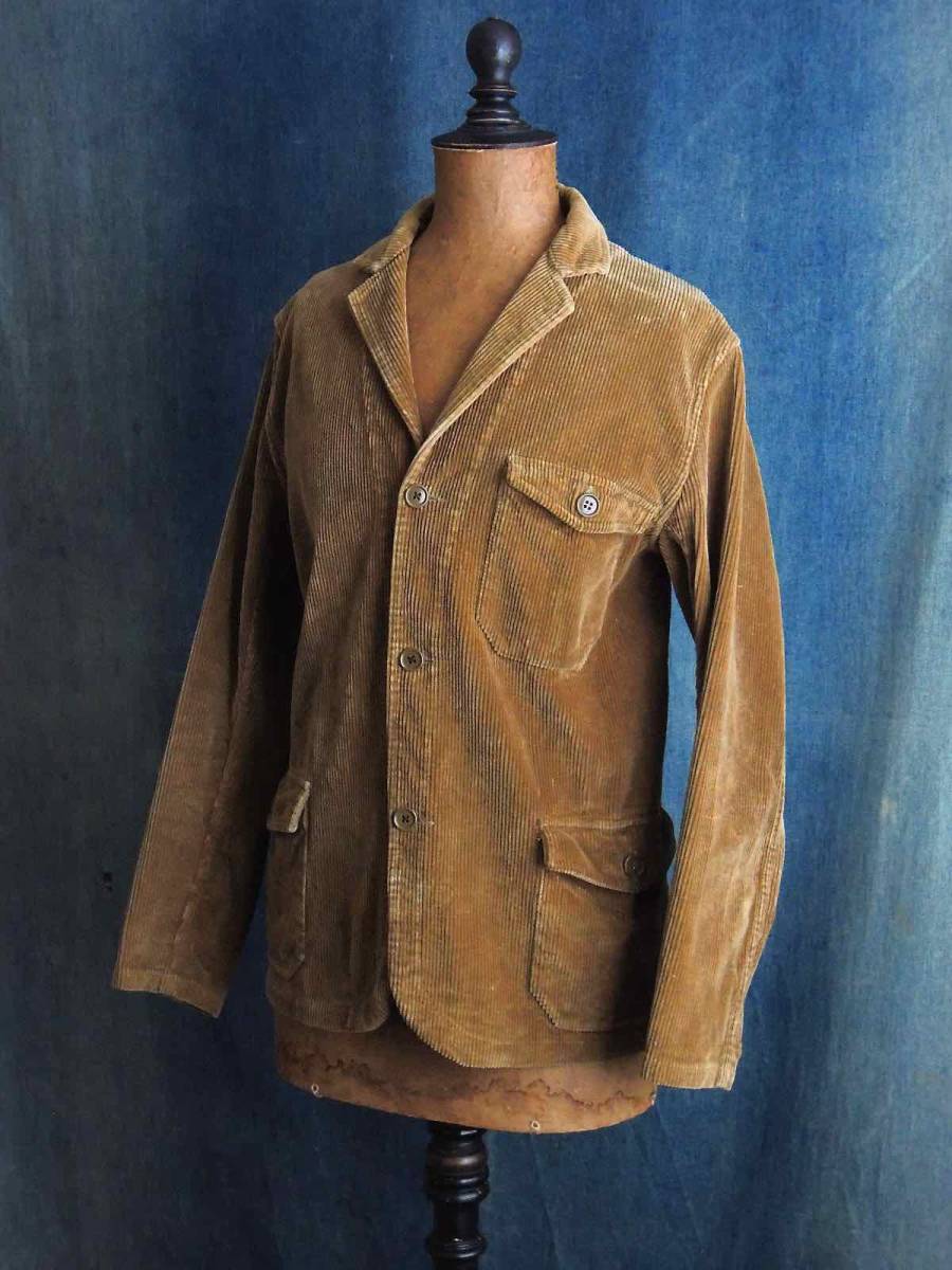 50sビンテージ1950年代フランス太畝ダミアンコーデュロイ茶色ファーマーズジャケット フレンチワークJKTハンティングコート20s30s40sリネン
