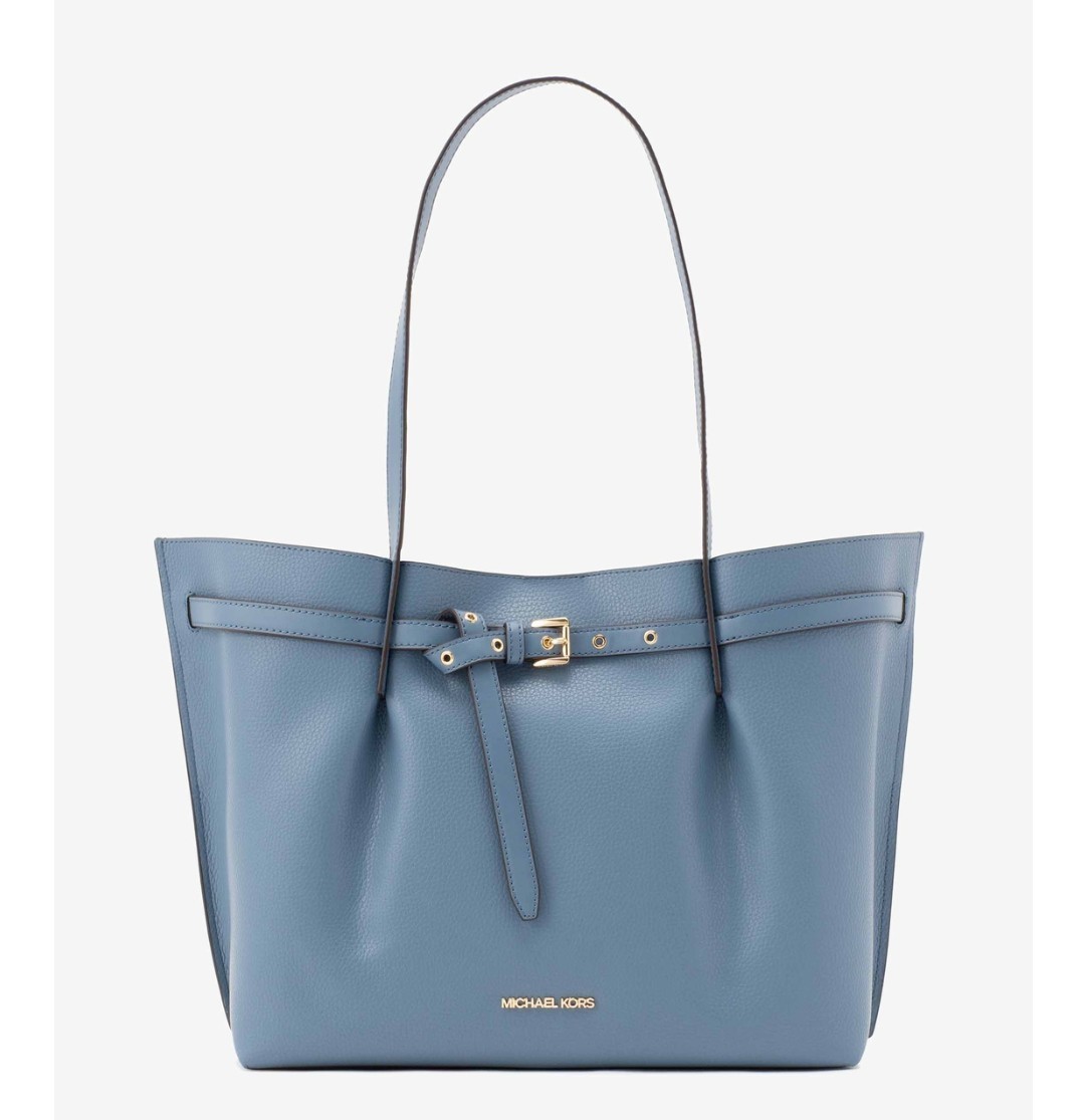 MICHAEL KORS マイケルコース エミリア レザー トートラージ 　ブルー系　デニム トートバッグ　A4収納可