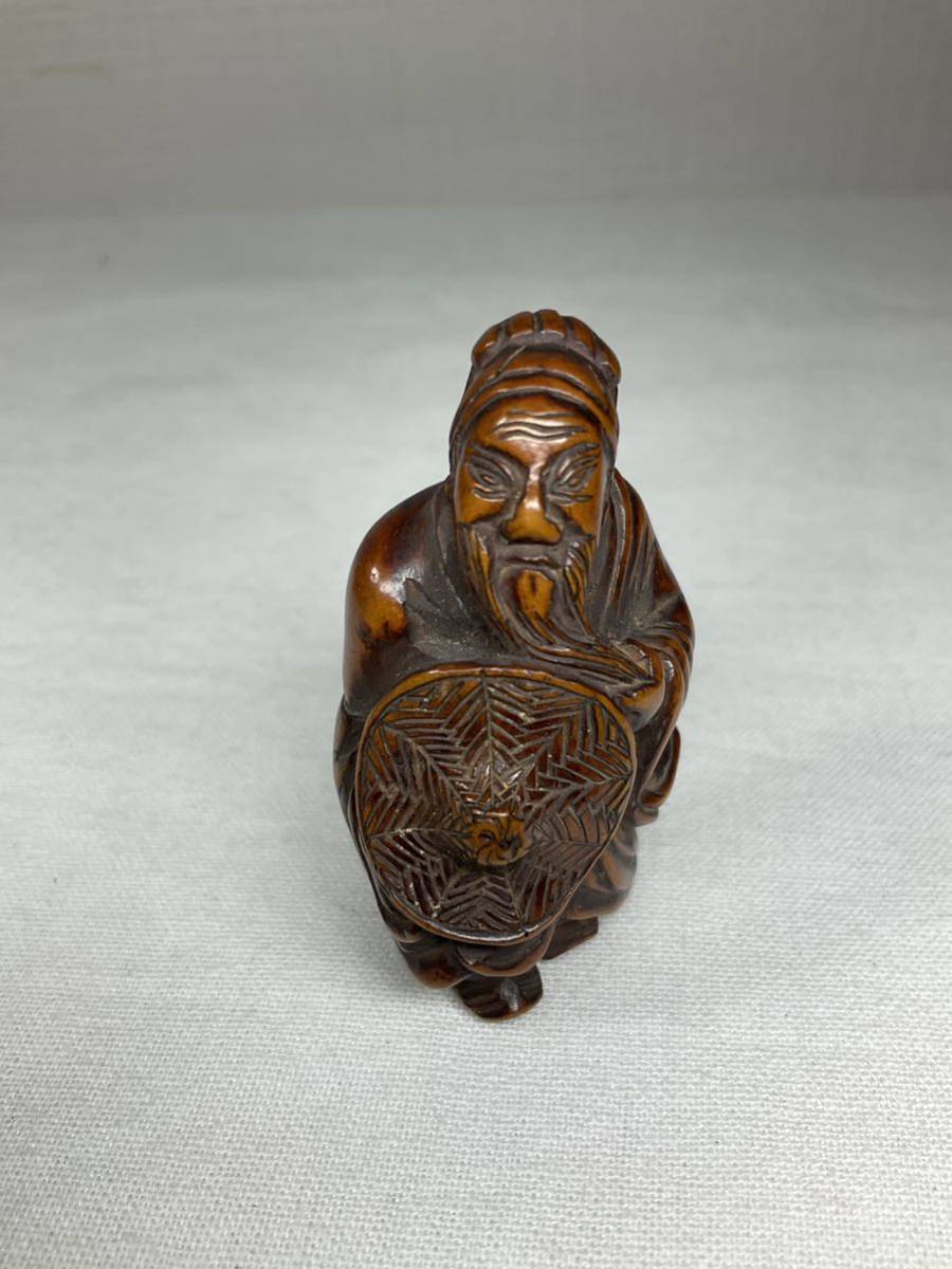 柘植般若面根付 般若面根付 柘植 江戸時代柘植 : 根付 珍しい般若の根付