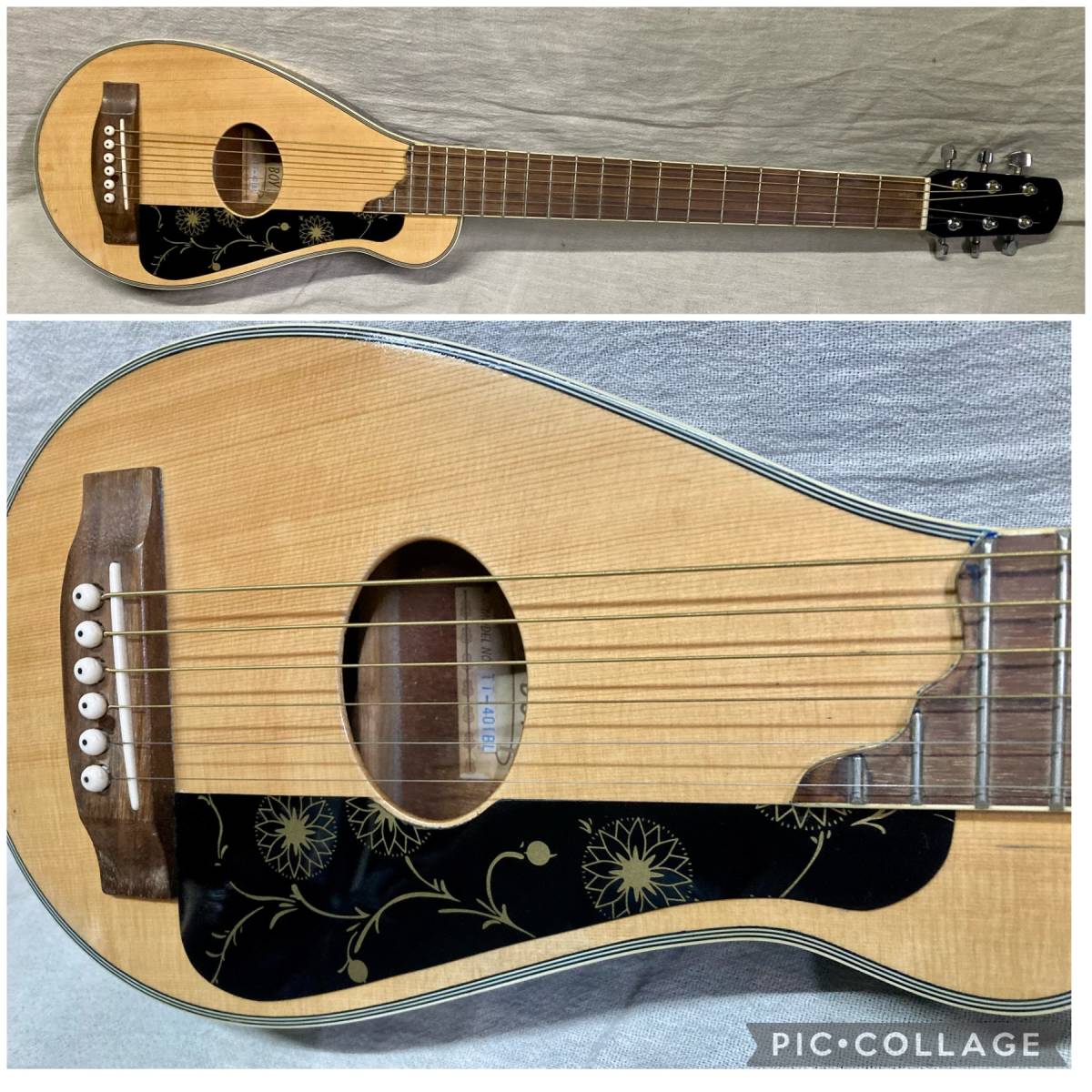 タイニーボーイ TINY BOY TT-40TR トラベルギター 値下げました。 TINY BOY TT-40 TBL 改アコースティック トラベルギター(本体)｜売買