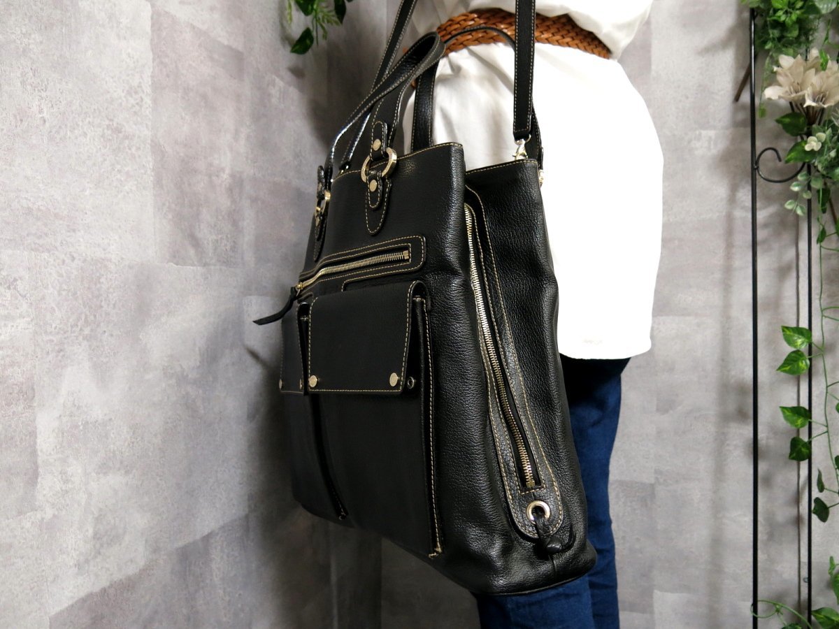 ○超美品○BVLGARI ブルガリ○ベッキー○ステッチ○カーフ レザー 本革 