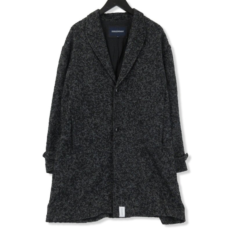 DESCENDANT ディセンダント 18AW LIOYD WOOL JACKET 182GWDS-JKM02 ピークドラペル チェスターコート 日本製 ブラック 黒 2 71006036