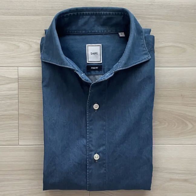 【美品】SHIPS / シップス デニムシャツ サイズS 長袖シャツ 