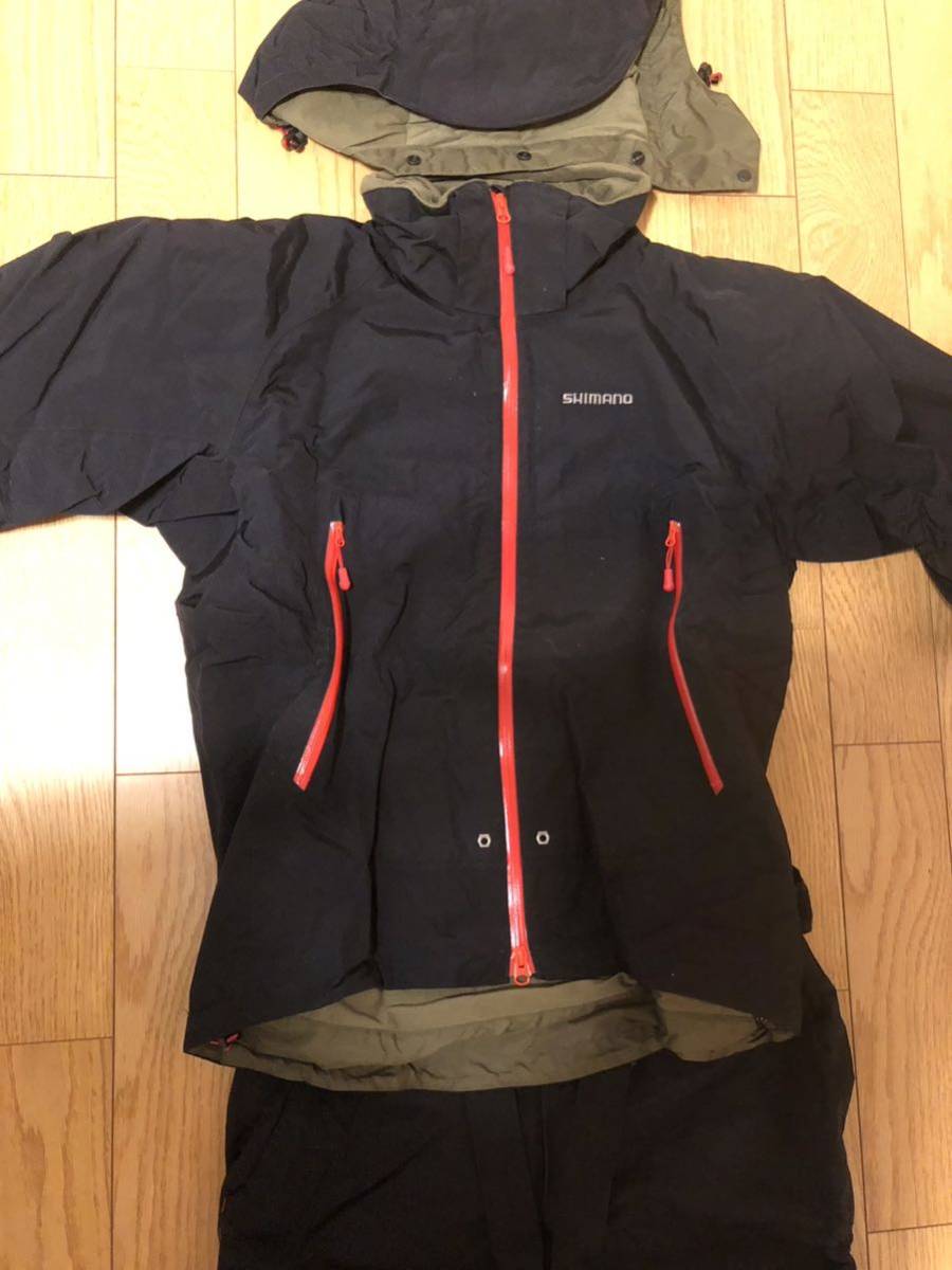 シマノ 防寒着 アドバンスウォームドライシールド 上下セット シマノ SHIMANO 上下セット 防寒着 ドライシールド 美品 Lサイズ