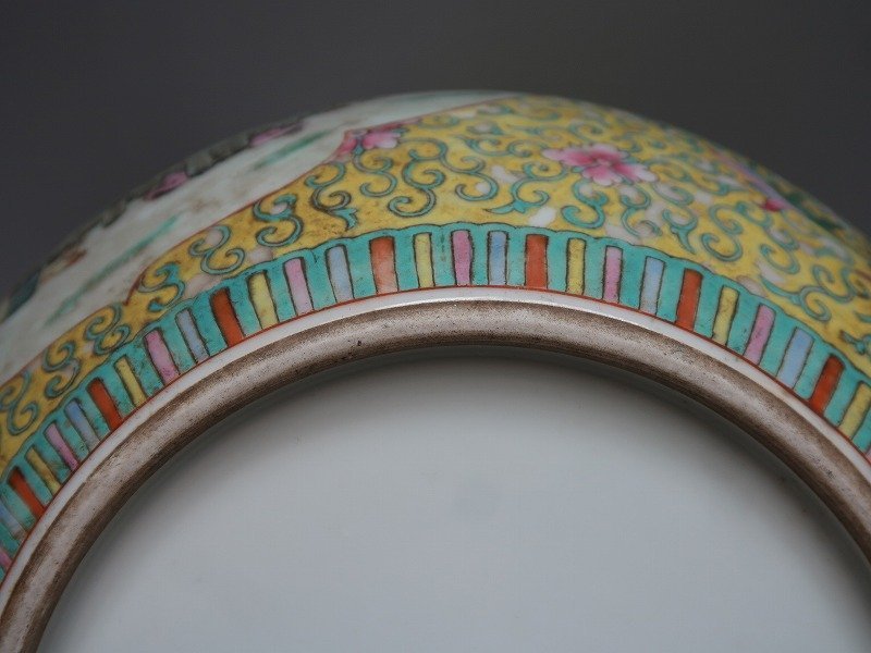 SALE，大得価】 【集】040524粉彩鉢 花草文絵 中国清時代美術