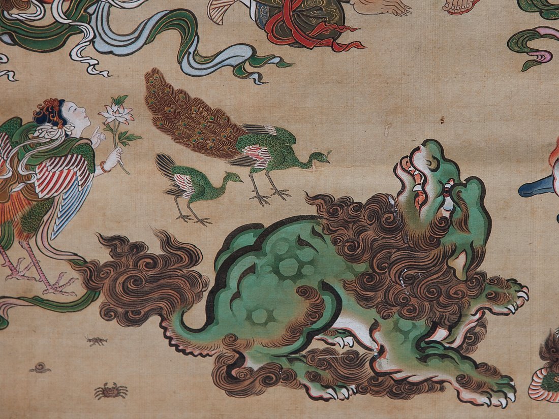 五】名品 超大幅 古仏画 『釈迦涅槃図』 享保六年 山田伊豫藤原政信筆 