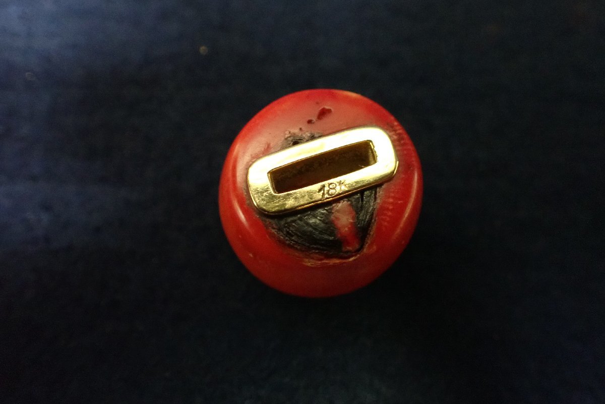 ☆042741 山珊瑚 18K 総重量16.4g ☆ サンゴ ルース 山珊瑚 x⁄