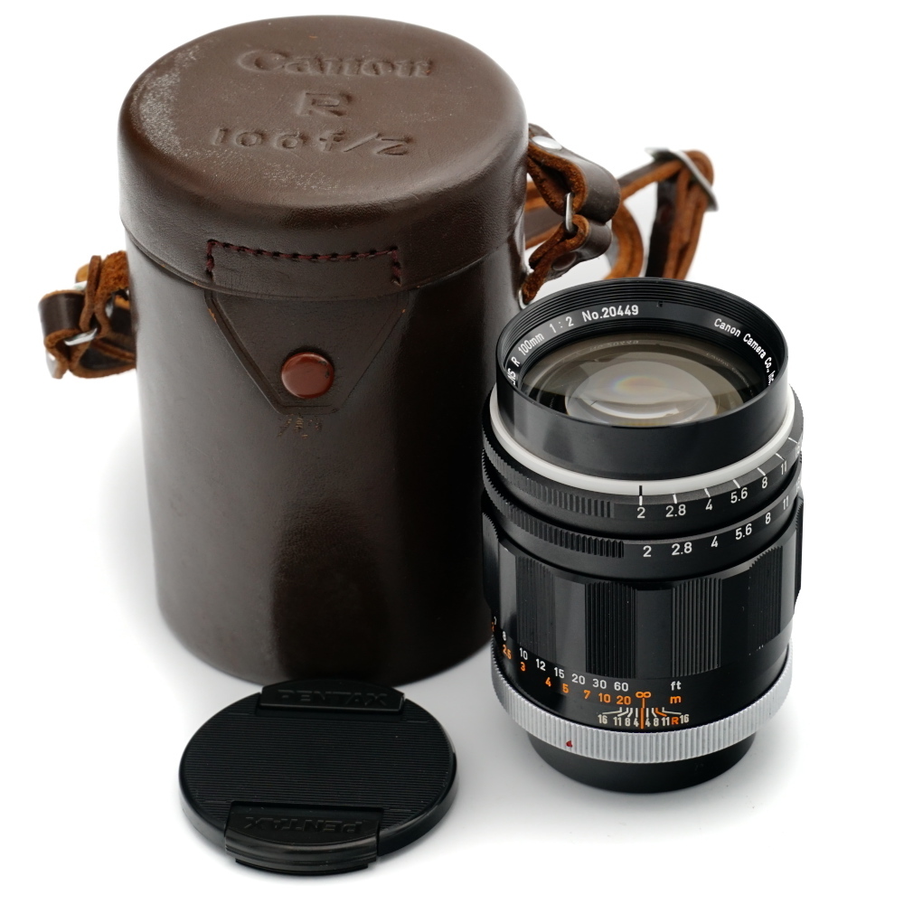 レア 動作品 Canon SUPER-CANOMATIC R 100mm F2 1:2 中望遠 単焦点 ケース