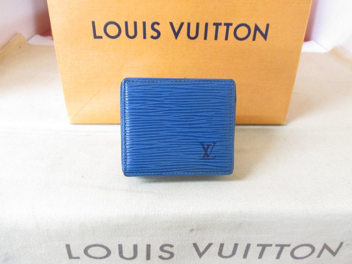 本物保証【即決で送料無料】良品/青/エピ /ボワット /型崩れ少な目/コインケース/トレドブルー/小銭入れ/財布/M636/男女兼用 /ヴィトンの正
