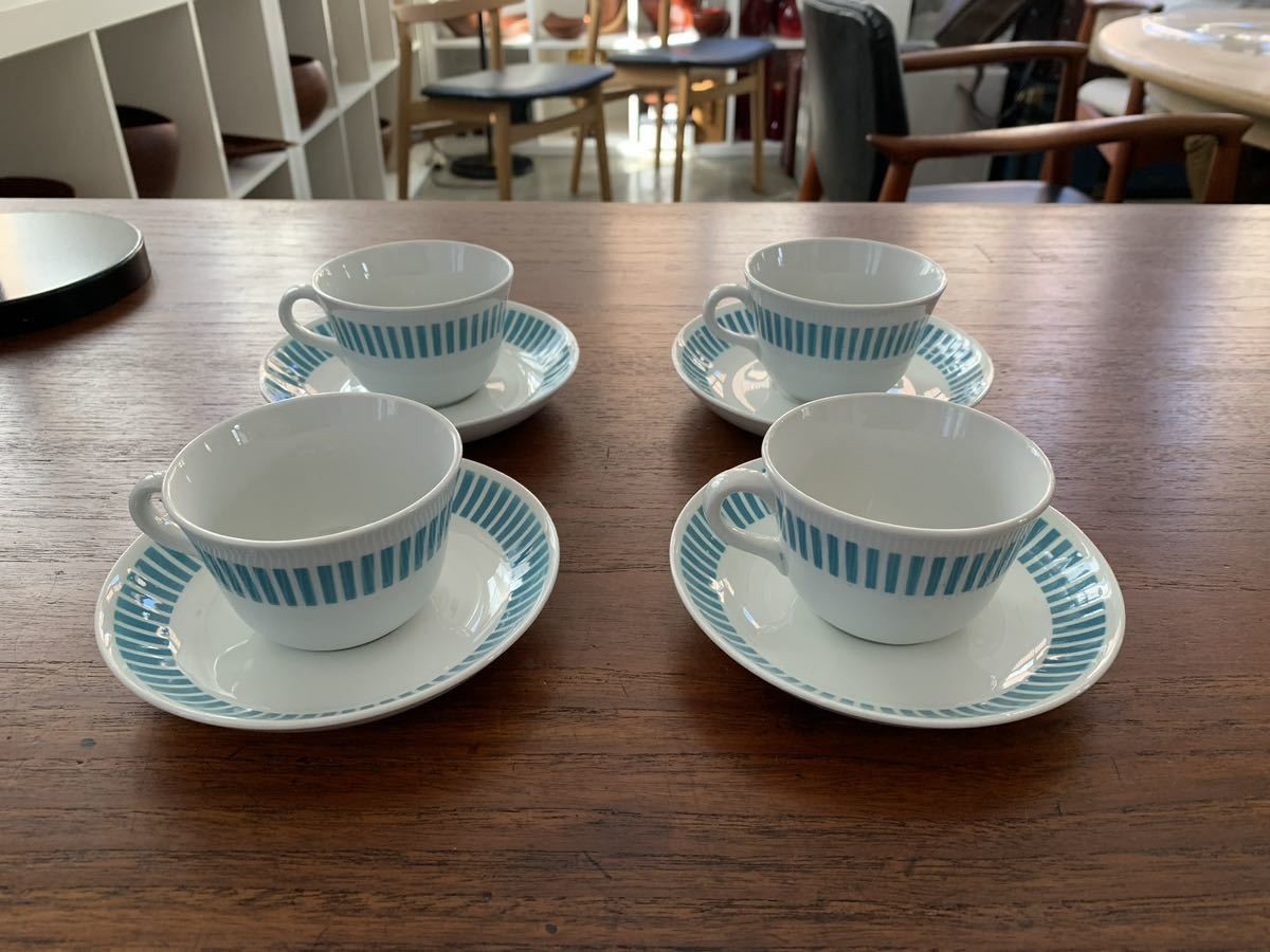  Arabia Finland アラビア ステンシル コーヒー カップ ソーサー 4客セット Kaj Franck カイフランク 北欧 ビンテージ(アラビア)｜売買されたオークション情報、yahooの商品情報をアーカイブ公開 - オ アラビア