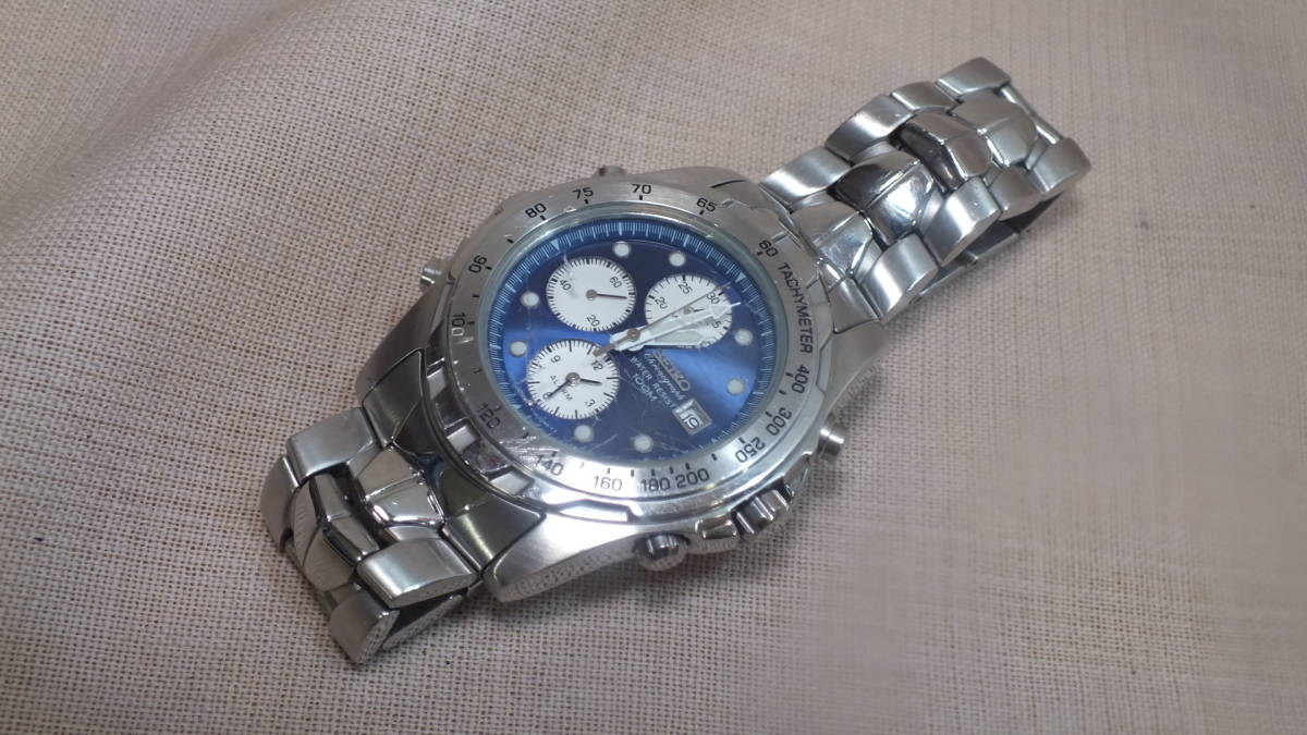 SEIKO セイコー 7T32-6L40 クロノグラフ デイト QZ クォーツ メンズ 