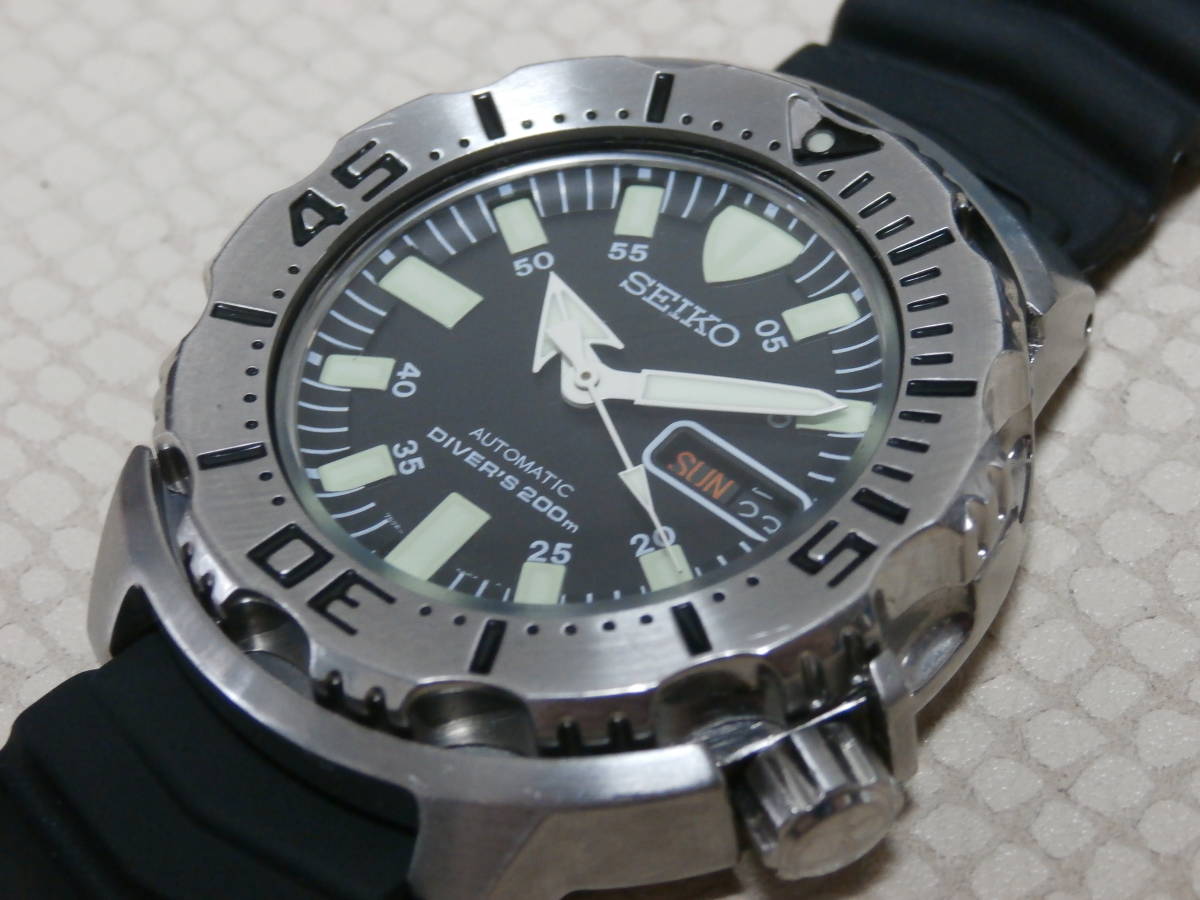 SEIKO DIVER'S 200m ダイバーズ 7S26-0350 ブラックモンスター 自動巻き メンズ 腕時計 OH済み