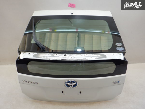 トヨタ 純正 ZVW30 30 プリウス リア リヤ ゲート バックドア パネル フード 白パール系 ガラス上下有 即納