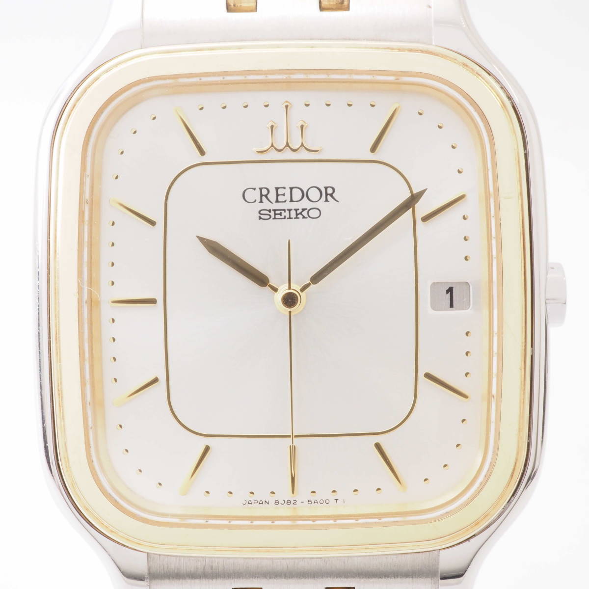 セイコー クレドール 8J82-5A00 A0 SS+18KT BEZEL SEIKO CREDOR デイト クォーツ コンビ ボーイズ/レディース腕時計[880075-DM5
