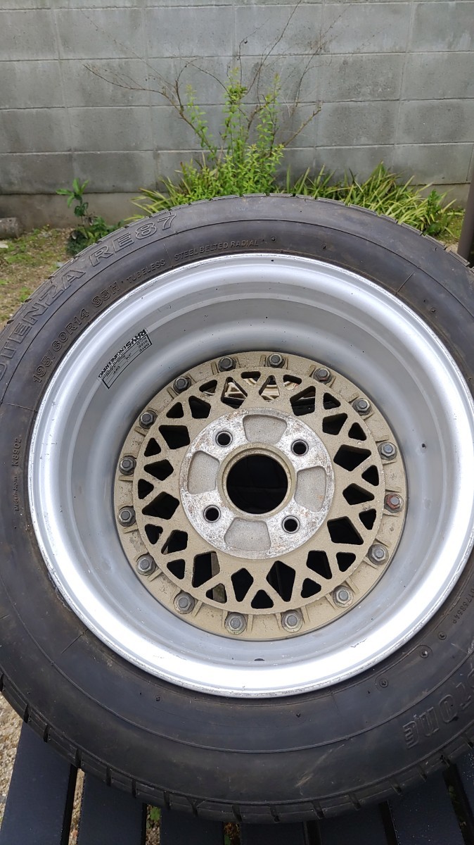 RAYS VOLKメッシュ 当時物 14インチ 7.5J?+8（実測） 114.3/4H ハブ径